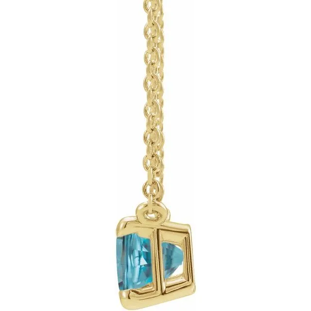 Emerald-cut Birthstone Necklace