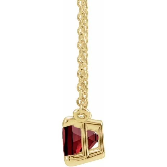 Emerald-cut Birthstone Necklace