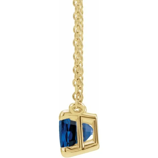 Emerald-cut Birthstone Necklace