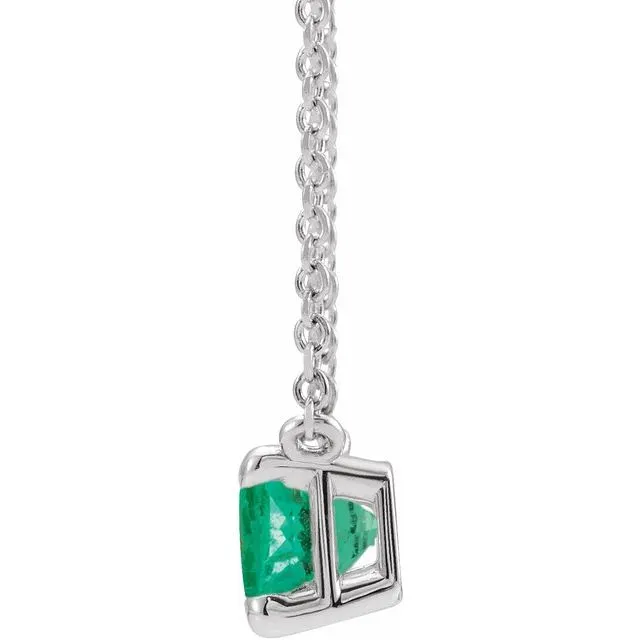 Emerald-cut Birthstone Necklace