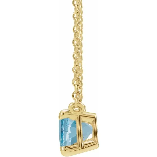 Emerald-cut Birthstone Necklace