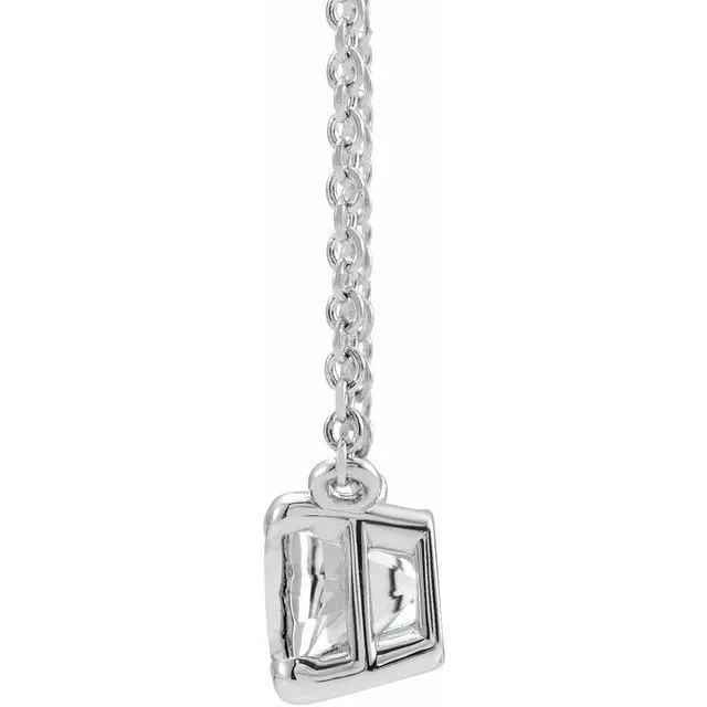 Emerald-cut Birthstone Necklace