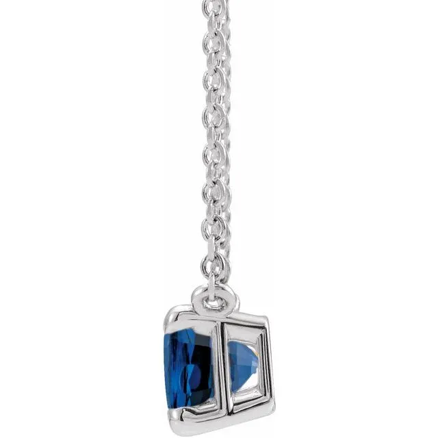 Emerald-cut Birthstone Necklace