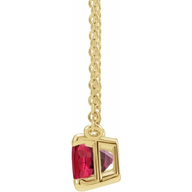Emerald-cut Birthstone Necklace