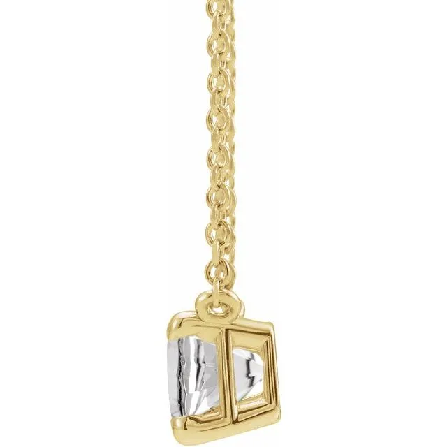 Emerald-cut Birthstone Necklace