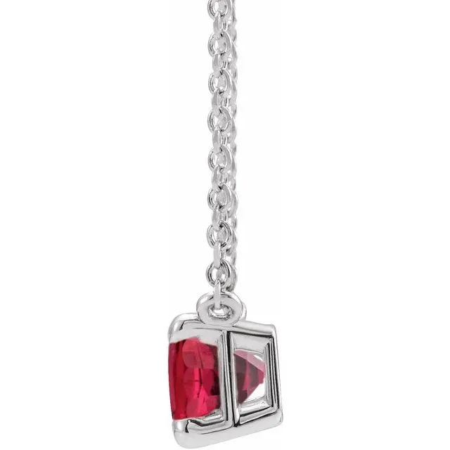 Emerald-cut Birthstone Necklace