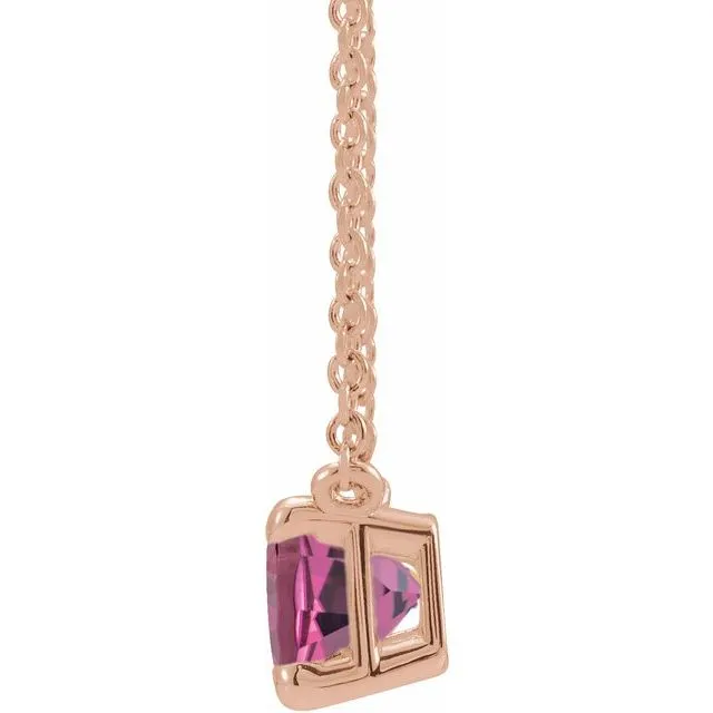 Emerald-cut Birthstone Necklace