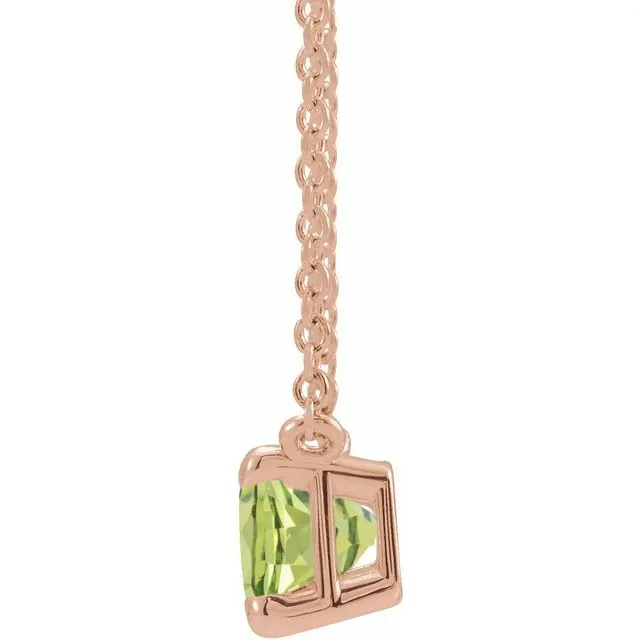 Emerald-cut Birthstone Necklace