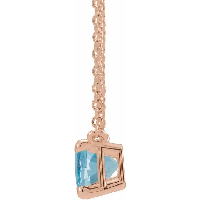 Emerald-cut Birthstone Necklace