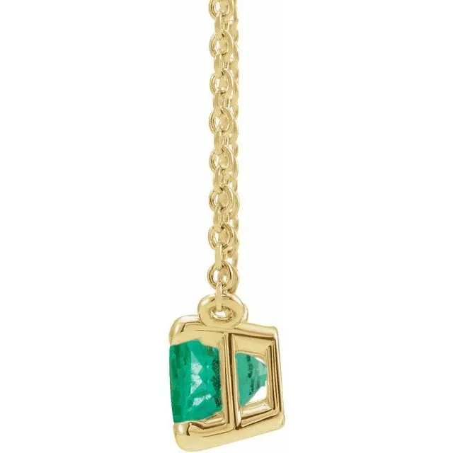 Emerald-cut Birthstone Necklace