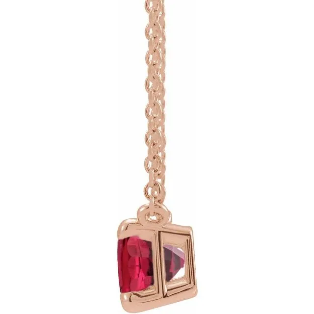 Emerald-cut Birthstone Necklace