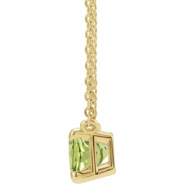Emerald-cut Birthstone Necklace