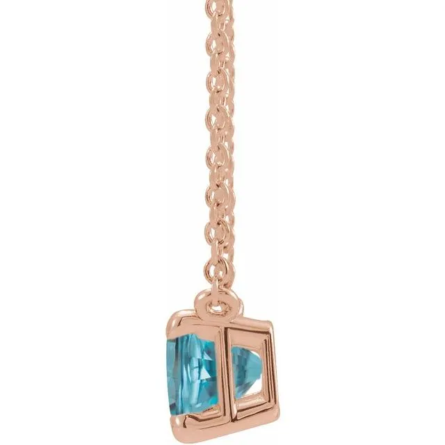 Emerald-cut Birthstone Necklace
