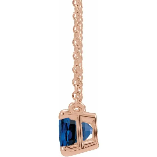 Emerald-cut Birthstone Necklace