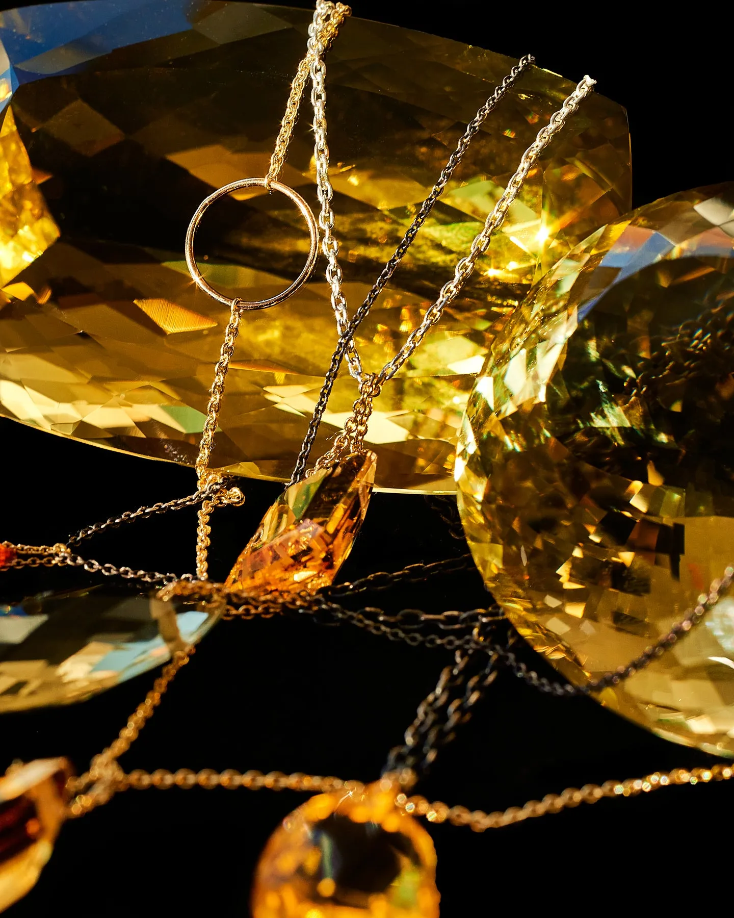 Emerald Cut Citrine Manifest Long Chain Necklace