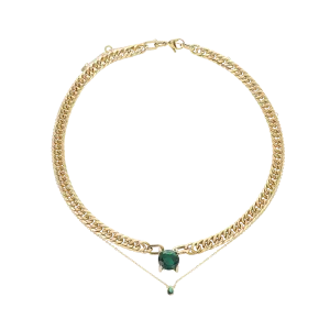 EMERALD DOT  NECKLACE SET