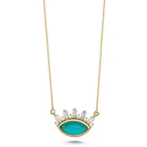 EMERALD EVIL EYE NECKLACE