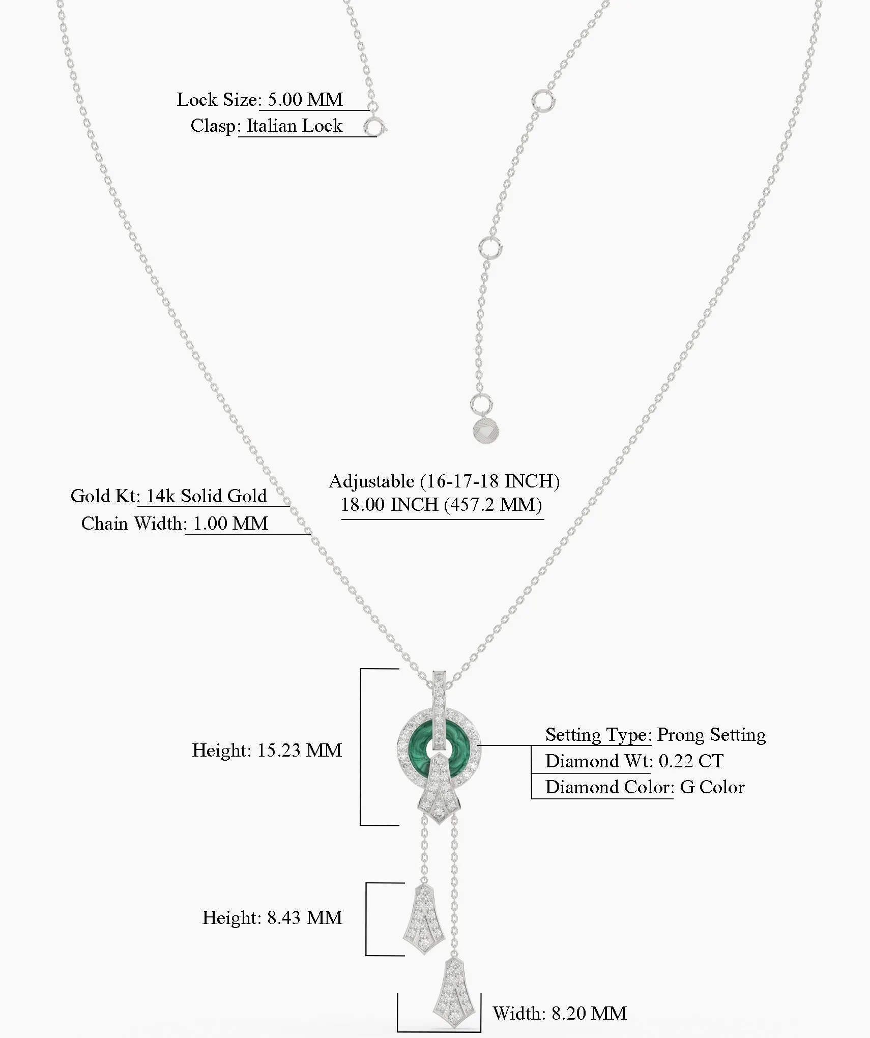 Emerald Green Circular Pendant Necklace