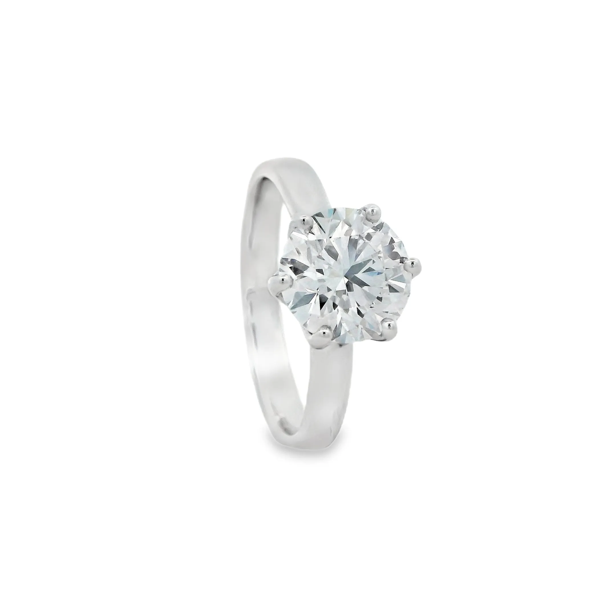 Emma - 18ct White Gold Round Brilliant Lab Grown Diamond Engagement Ring TDW= 2.01ct
