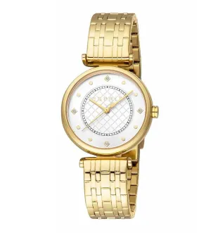 Esprit Ladies White Dial Stainless Steel Gold Plated Watch