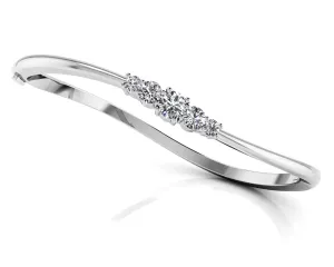Fancy Five Curved Diamond Bangle with 0.73 ct.(finished) 2.4mm, 3.5mm, 4.3mm