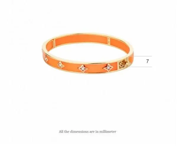 Farah Khan 18K Yellow Gold 8mm Flush Orange Ceramic Hinged Bangle
