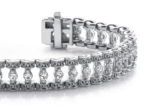 Filigree Diamond Candlestick Diamond Bracelet with 1.57 ct.(finished) 2mm