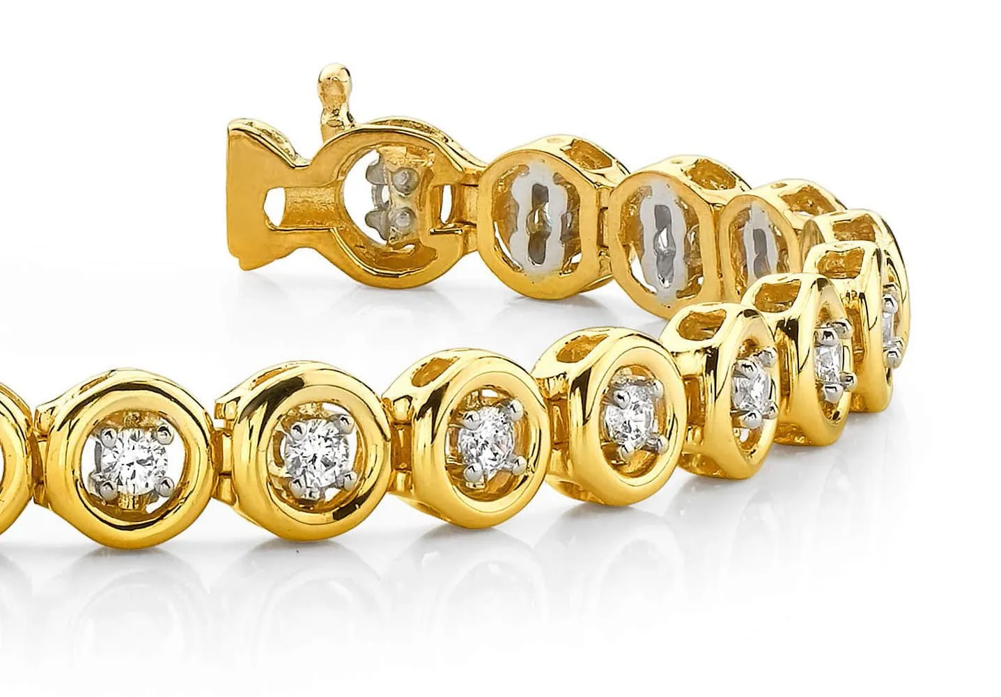 Floating Diamond Round Link Lab-Grown Diamond Bracelet with 2.86 ct.(finished) 3.25mm