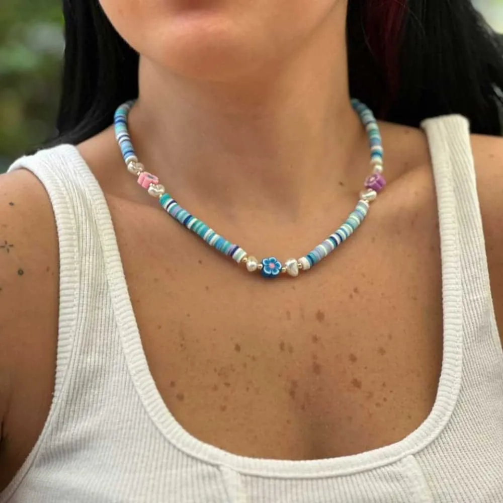 Flower Surfer Beads Necklace