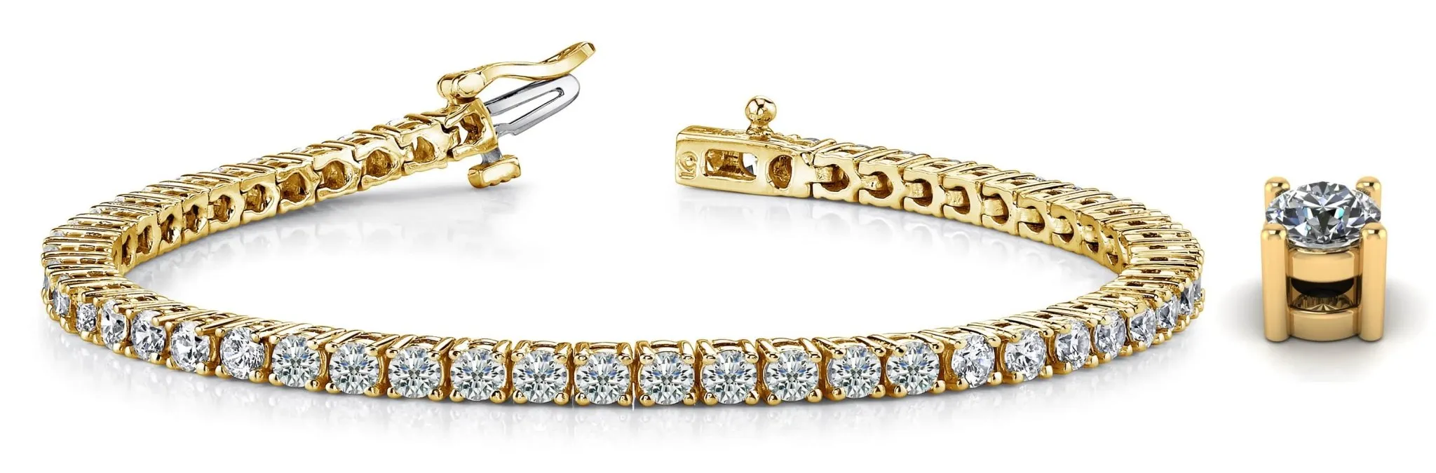 Four Prong Classic Lab-Grown Diamond Tennis Bracelet with 6.13 ct.(finished) 3.2mm