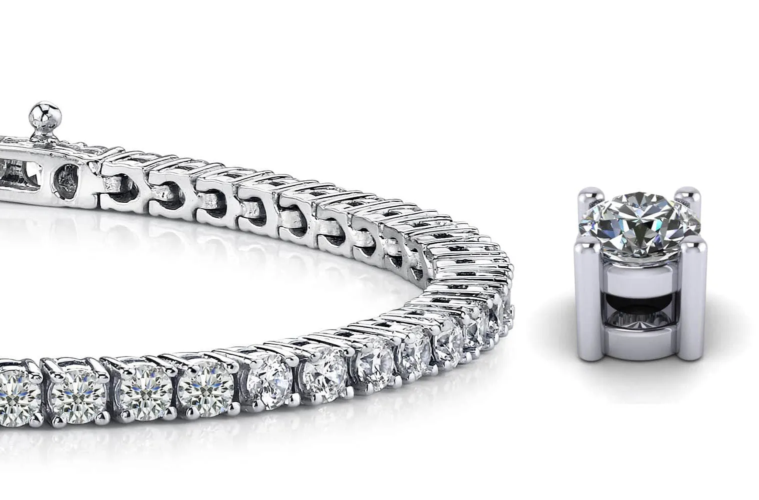 Four Prong Classic Lab-Grown Diamond Tennis Bracelet with 6.13 ct.(finished) 3.2mm