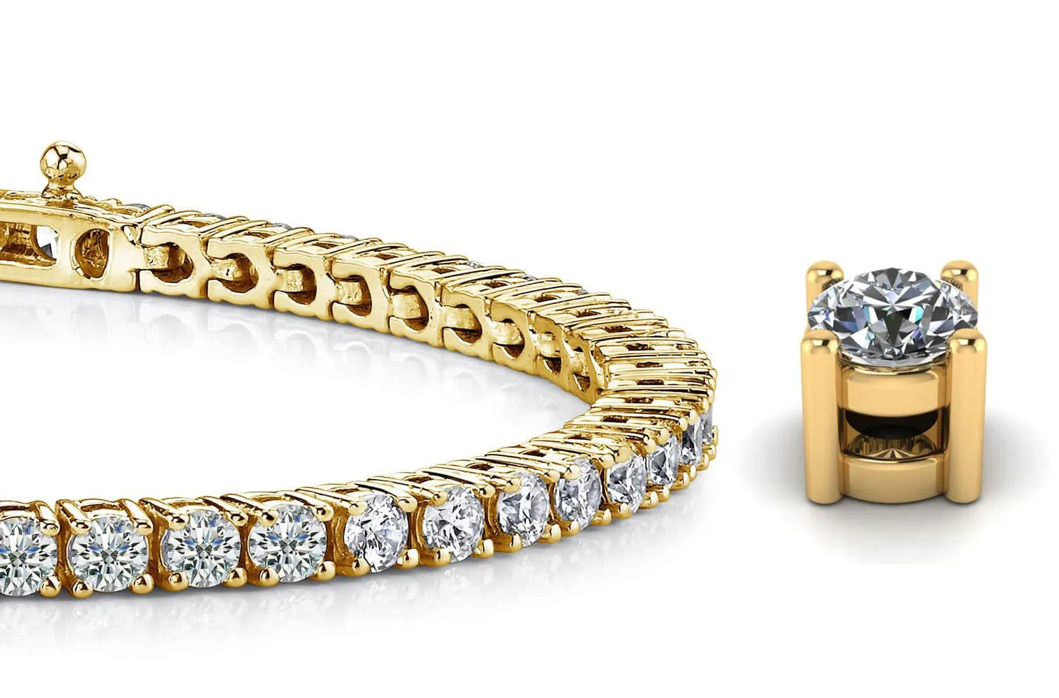 Four Prong Classic Lab-Grown Diamond Tennis Bracelet with 6.13 ct.(finished) 3.2mm