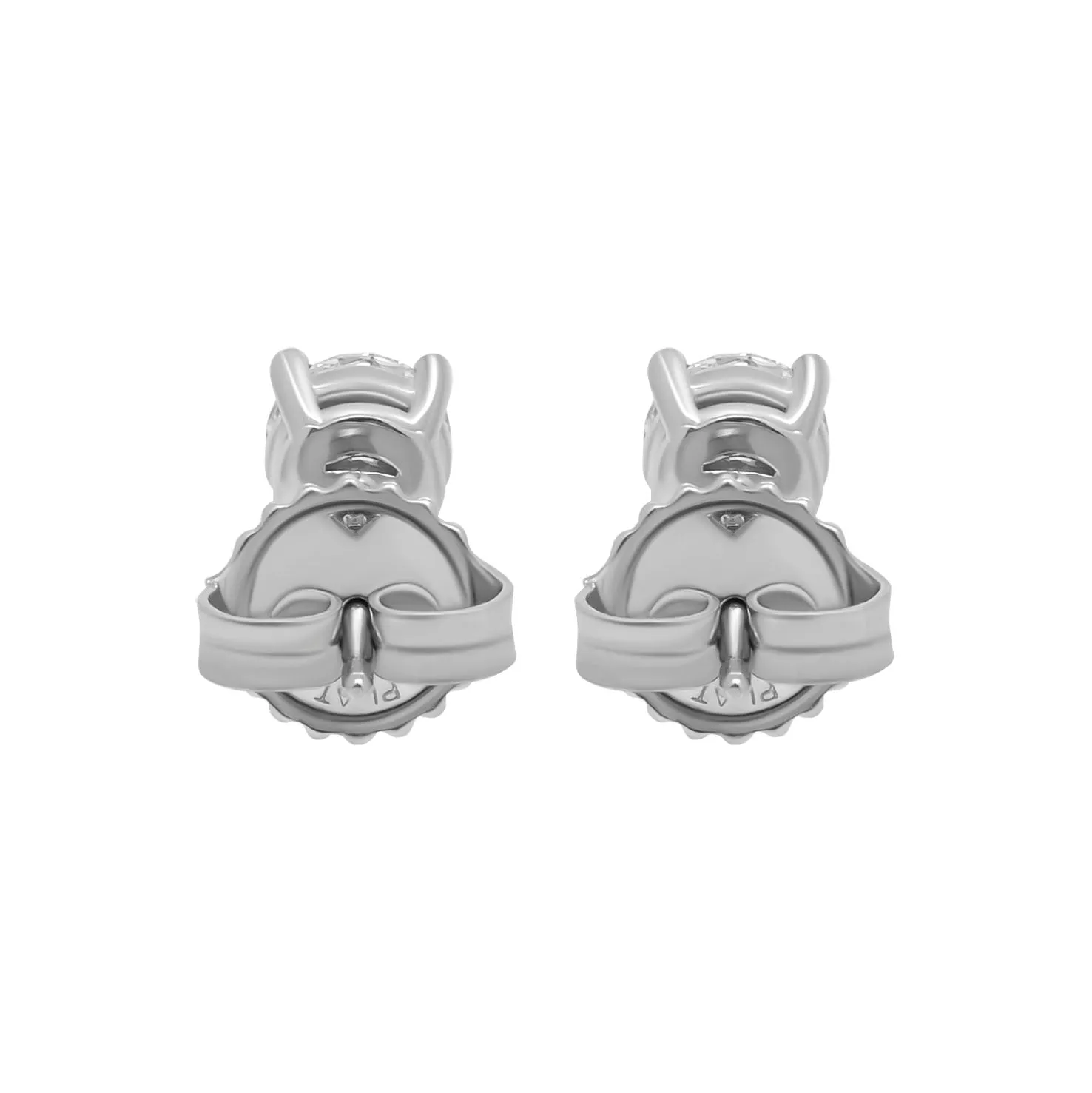 Four-Prong Round Diamond Stud Earrings in Platinum