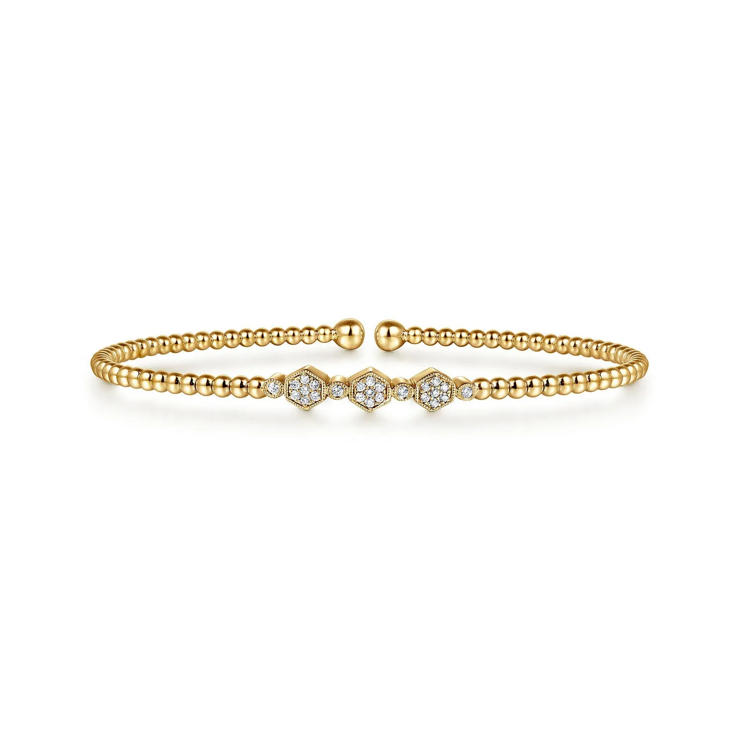 Gabriel & Co. 14k Yellow Gold Flexible Diamond Bangle Bracelet – BG4117-62Y45JJ