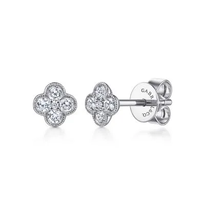 Gabriel & Co .24CT FLOWER STUD EARRINGS