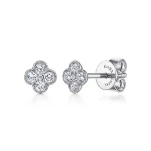 Gabriel & Co .24CT FLOWER STUD EARRINGS