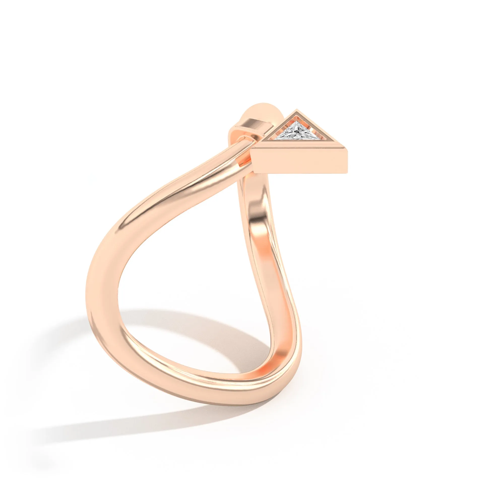 Gaudí Curve Ring with Golden Triangle