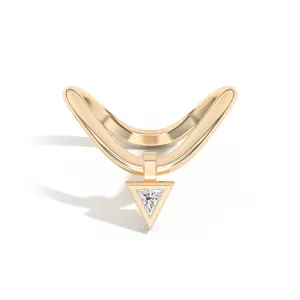 Gaudí Curve Ring with Golden Triangle