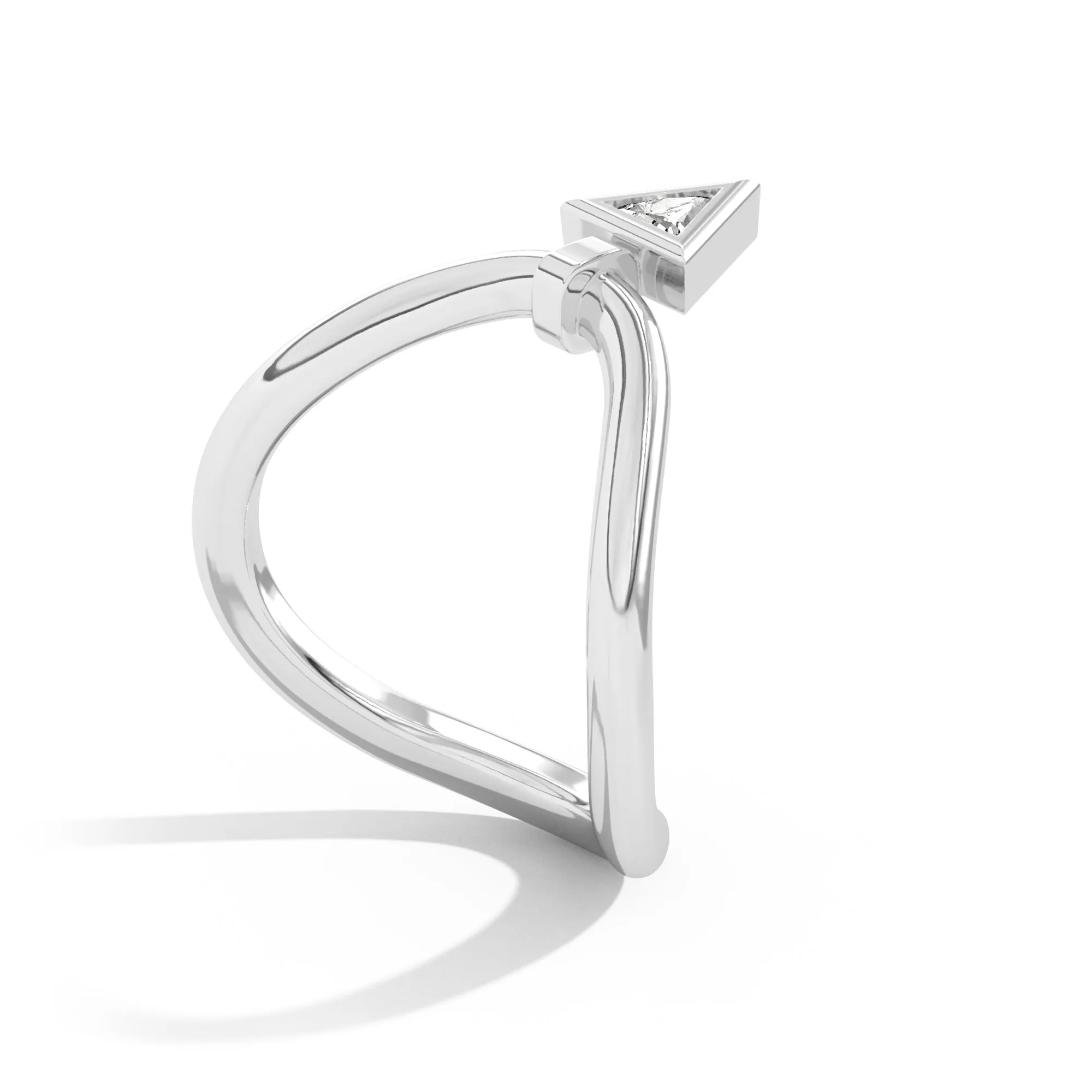 Gaudí Curve Ring with Golden Triangle