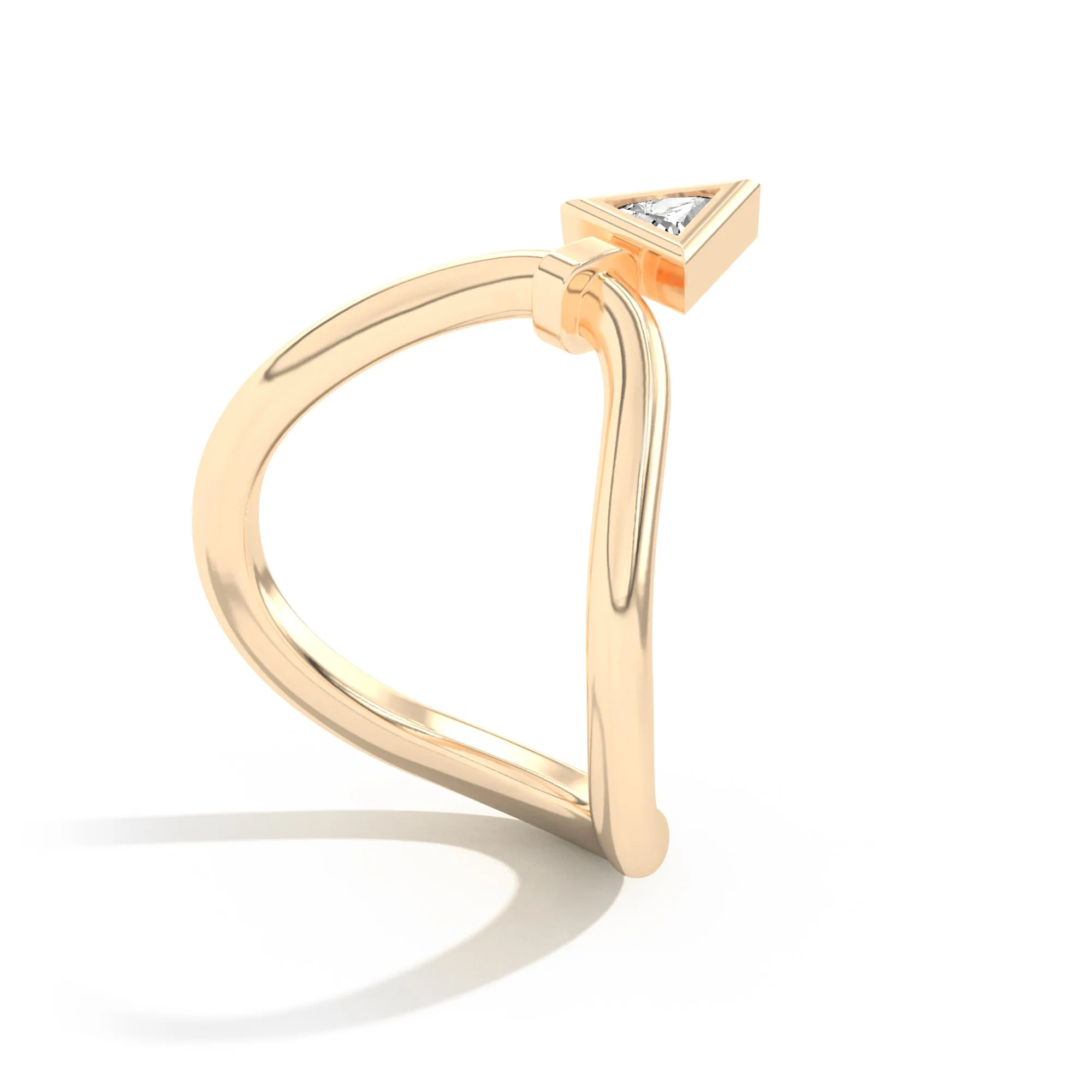 Gaudí Curve Ring with Golden Triangle