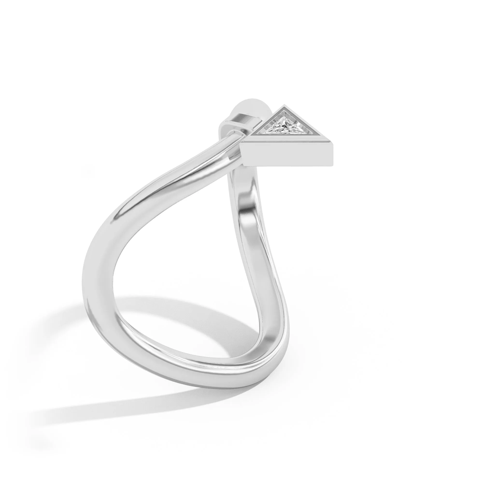 Gaudí Curve Ring with Golden Triangle