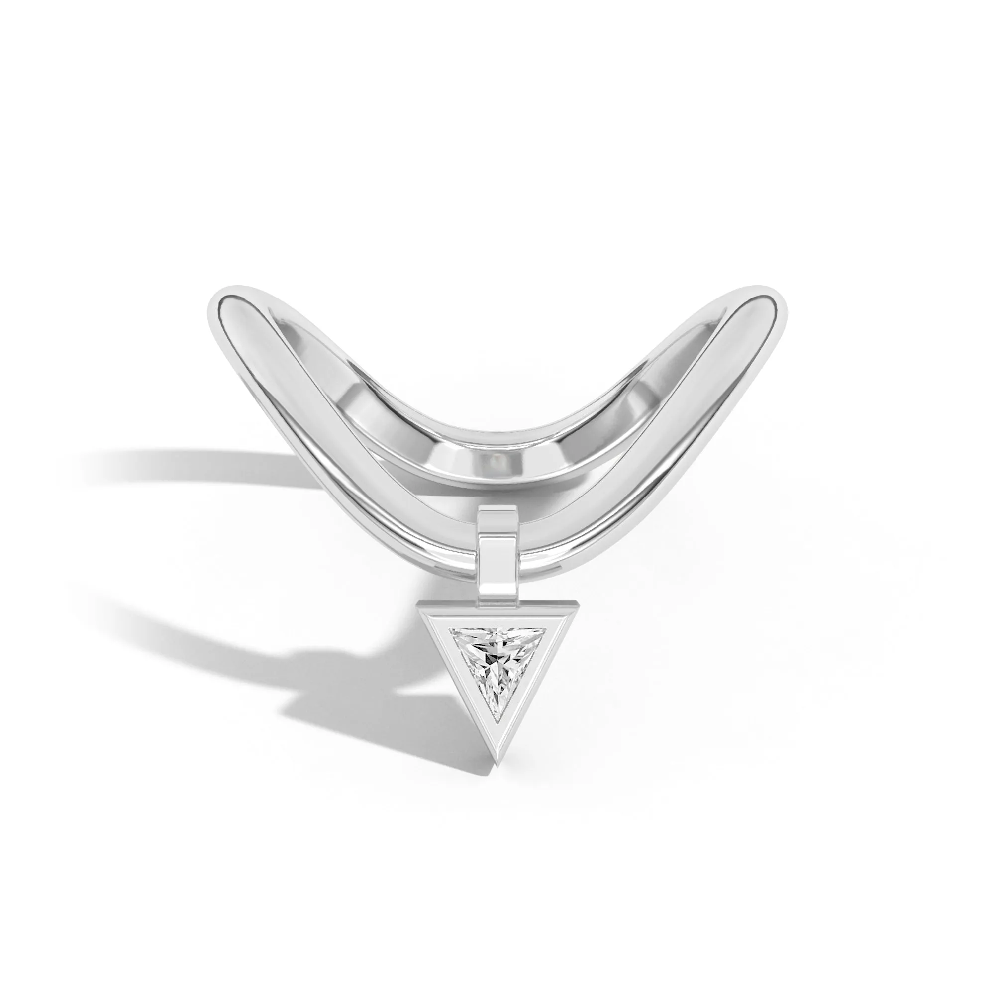 Gaudí Curve Ring with Golden Triangle