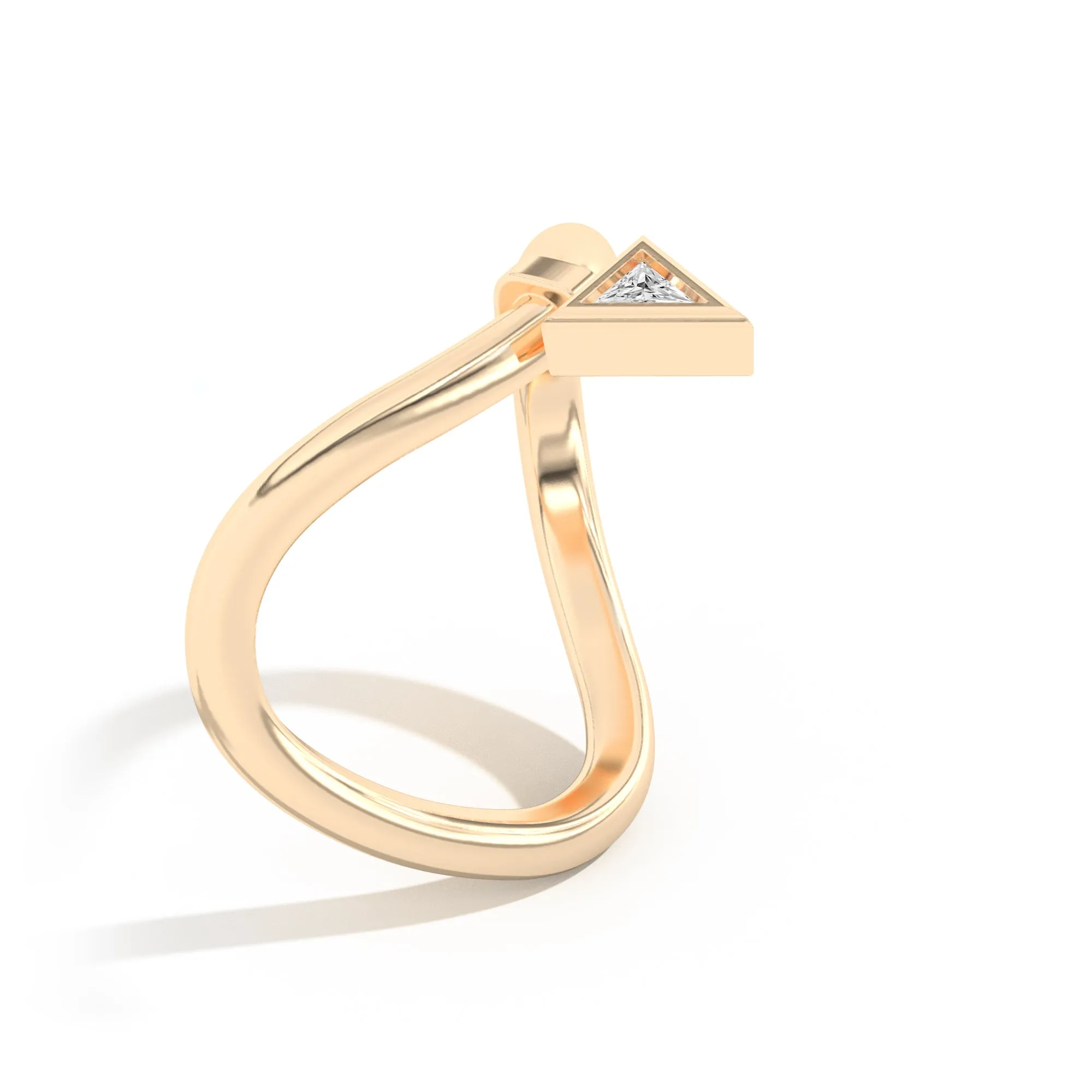 Gaudí Curve Ring with Golden Triangle