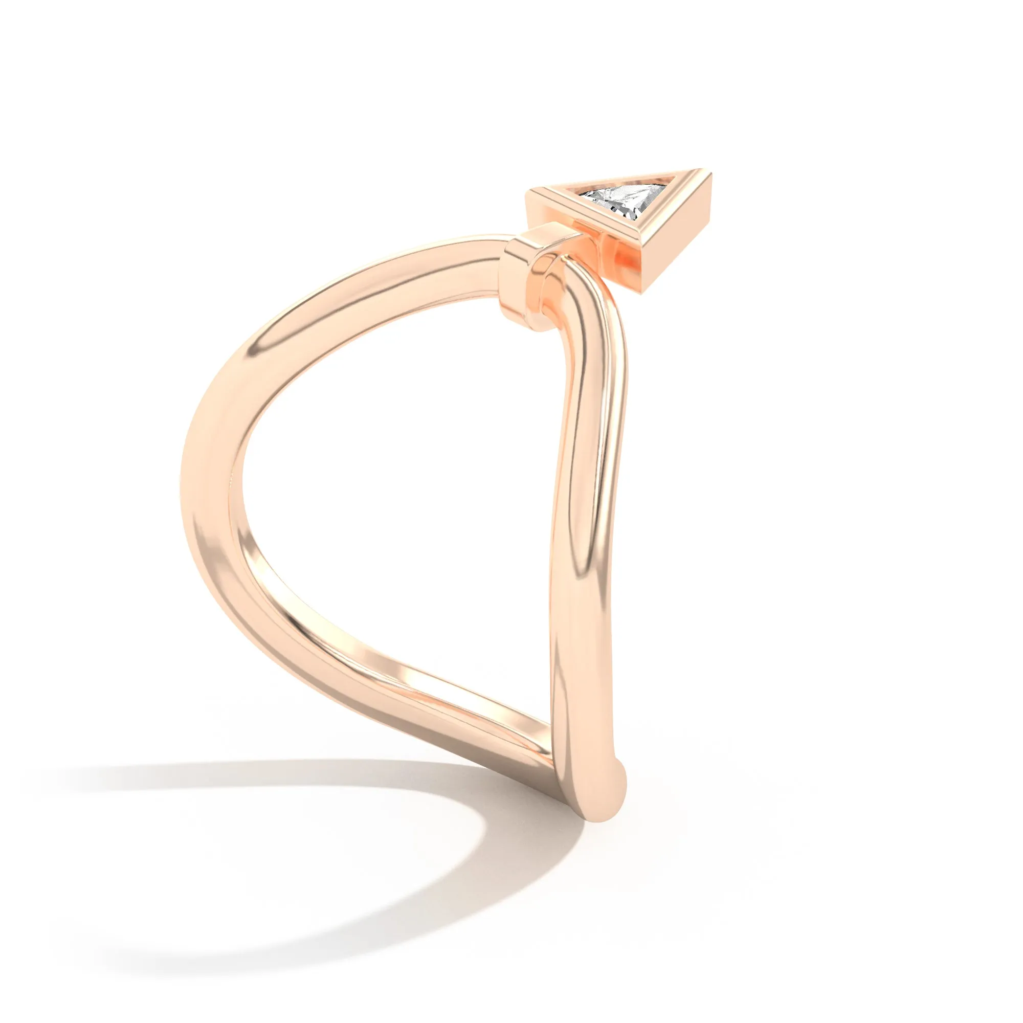 Gaudí Curve Ring with Golden Triangle