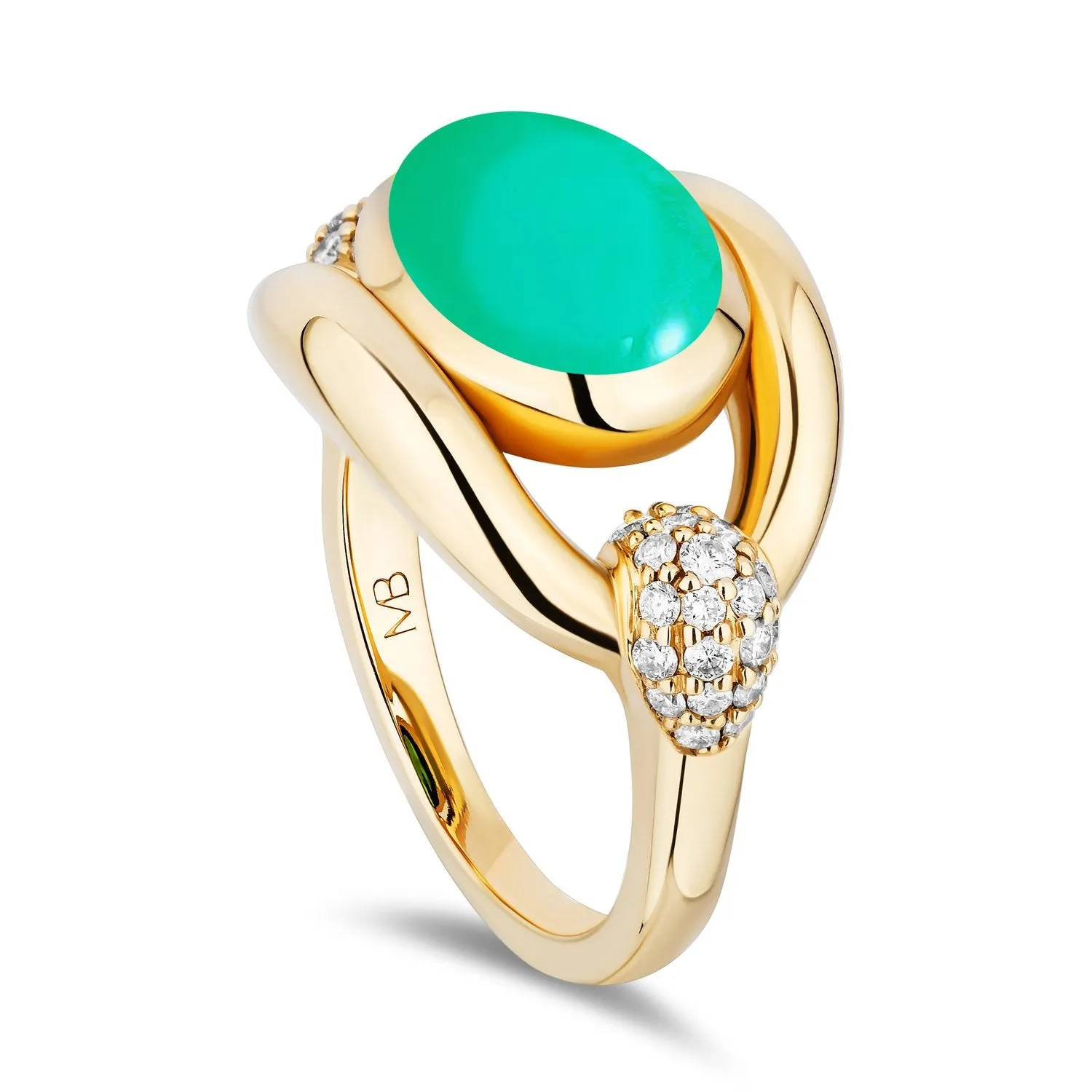 Gemstone Slingshot Solitaire Ring