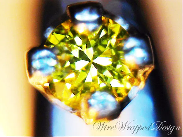 Genuine Canary Yellow DIAMOND Earring Studs - 1.5mm 0.03tcw (0.015 ea) - 14k Solid Gold (Yellow, or White), Platinum, Sterling Silver