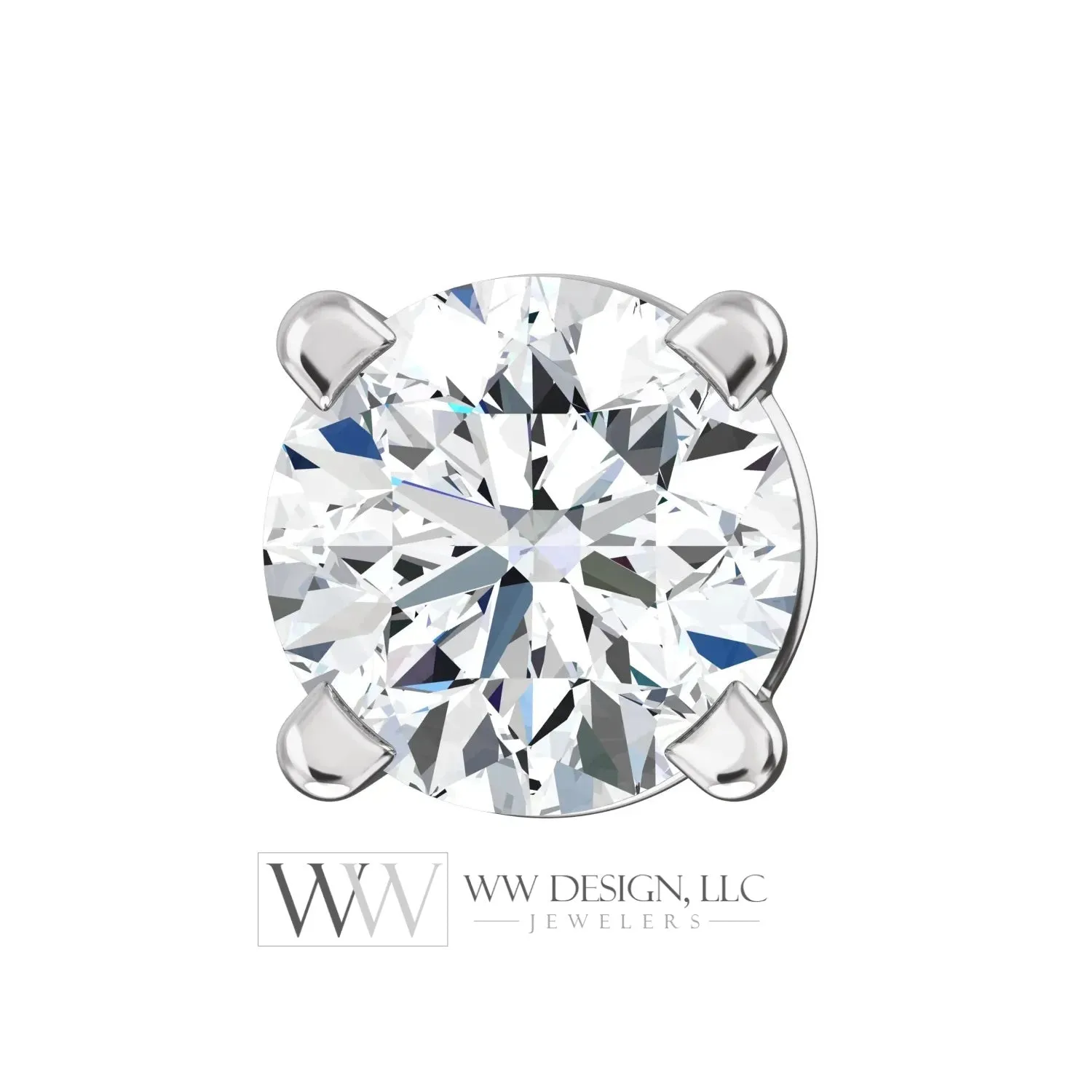 Genuine F  VS DIAMOND Earring Studs 4mm 0.5 ctw (each 0.25 cts) Post w/ 14k Solid Gold (Yellow, Rose, White)Silver, Platinum Lobe Cartilage