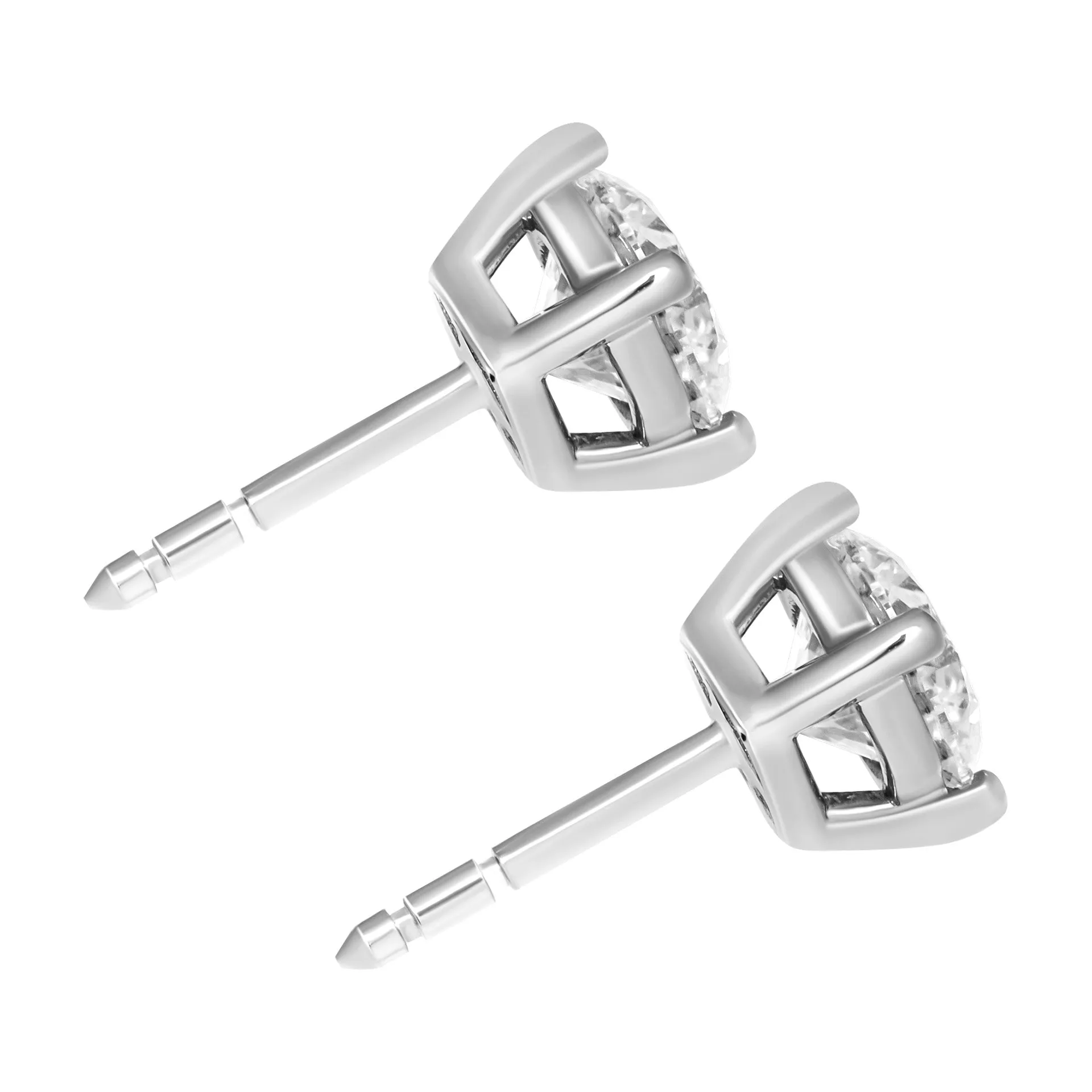 GIA Certified 1.01 carat each round shape 4 prongs studs in Platinum