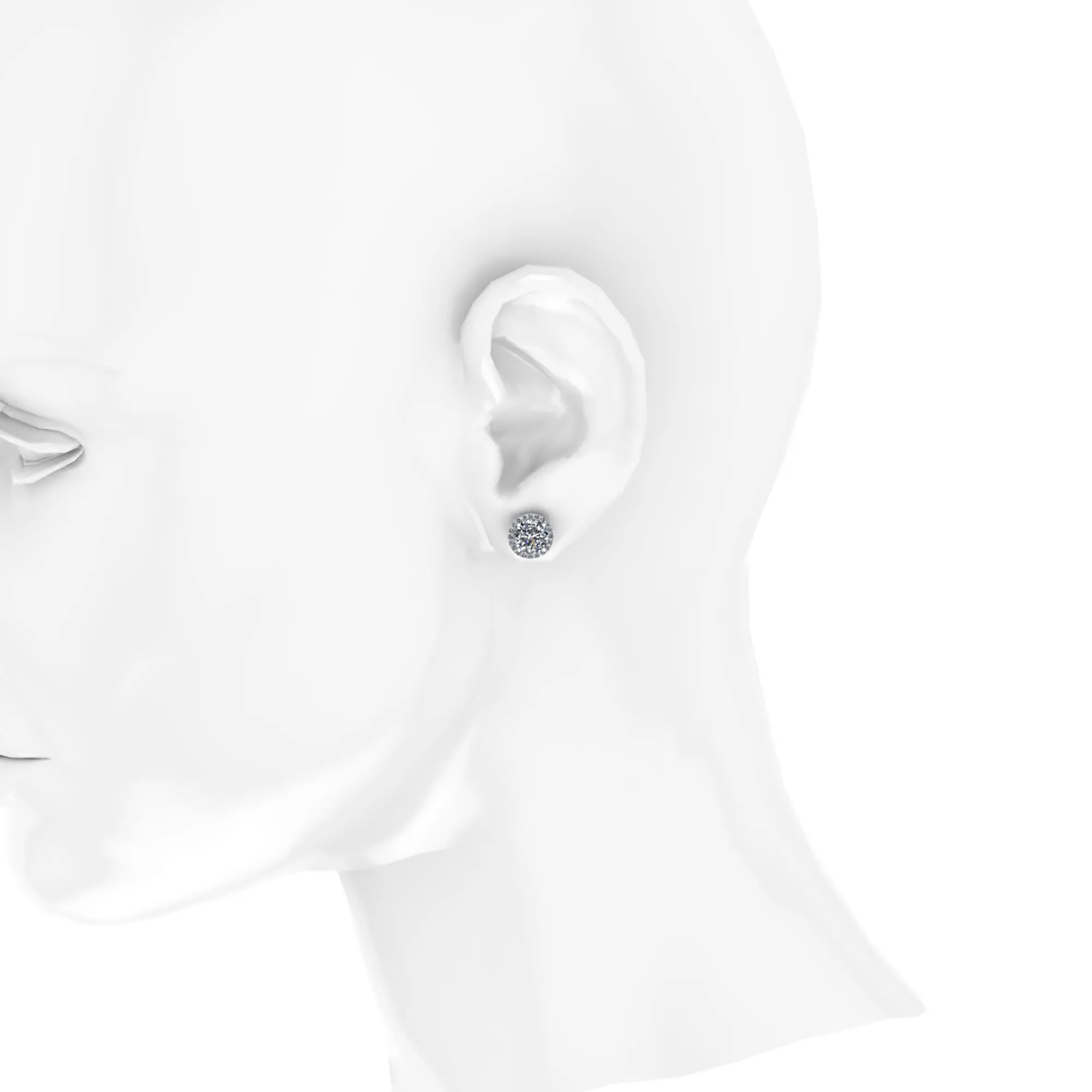 GIA Certified 2.26 Carat Diamonds Platinum Halo Stud Earrings Screw Back Post
