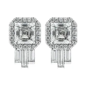 GIA Certified Artdeco Asscher Diamond Studs